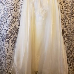JS Signature Layered Long Chiffon Cream Skirt